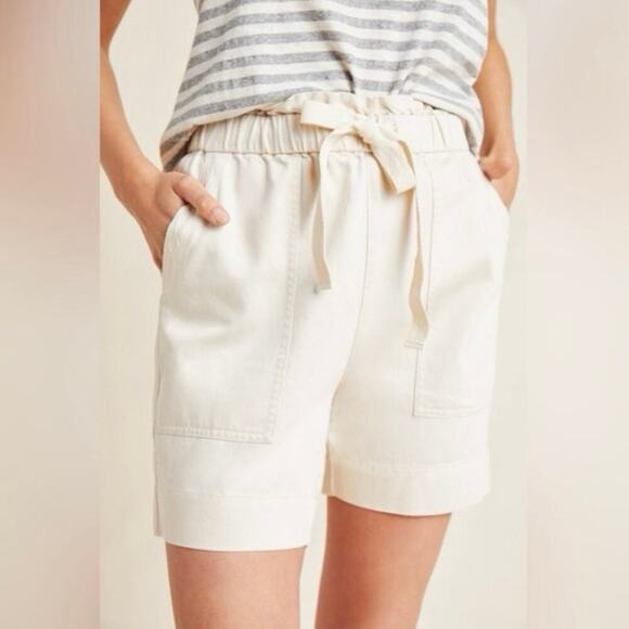 Women’s Frye x Anthropologie Tan Pascale Paperbag High Waist Shorts Size 26 - Picture 2 of 8